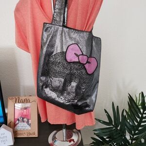Black and Pink Skull Tote Bag